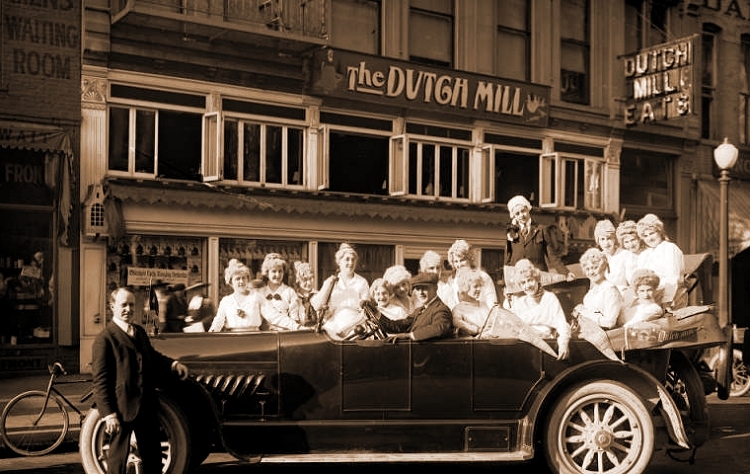 theron bennett in front of the dutch mill c.1920