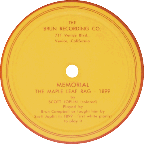 brun campbell record of maple leaf rag