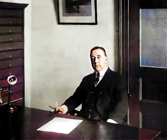 j.b. lampe at his desk